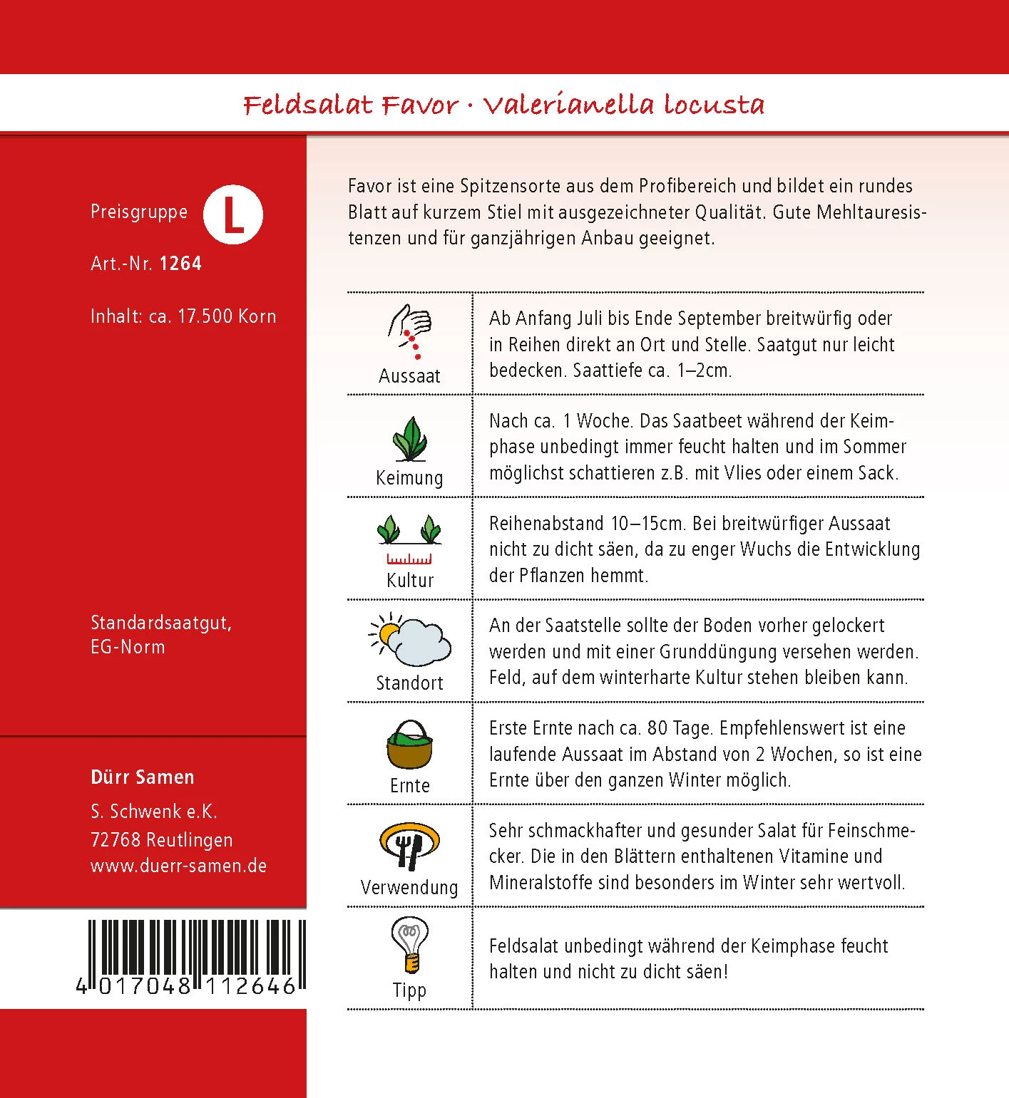 Feldsalat Favor | Feldsalatsamen Von Dürr Samen – Bild 2