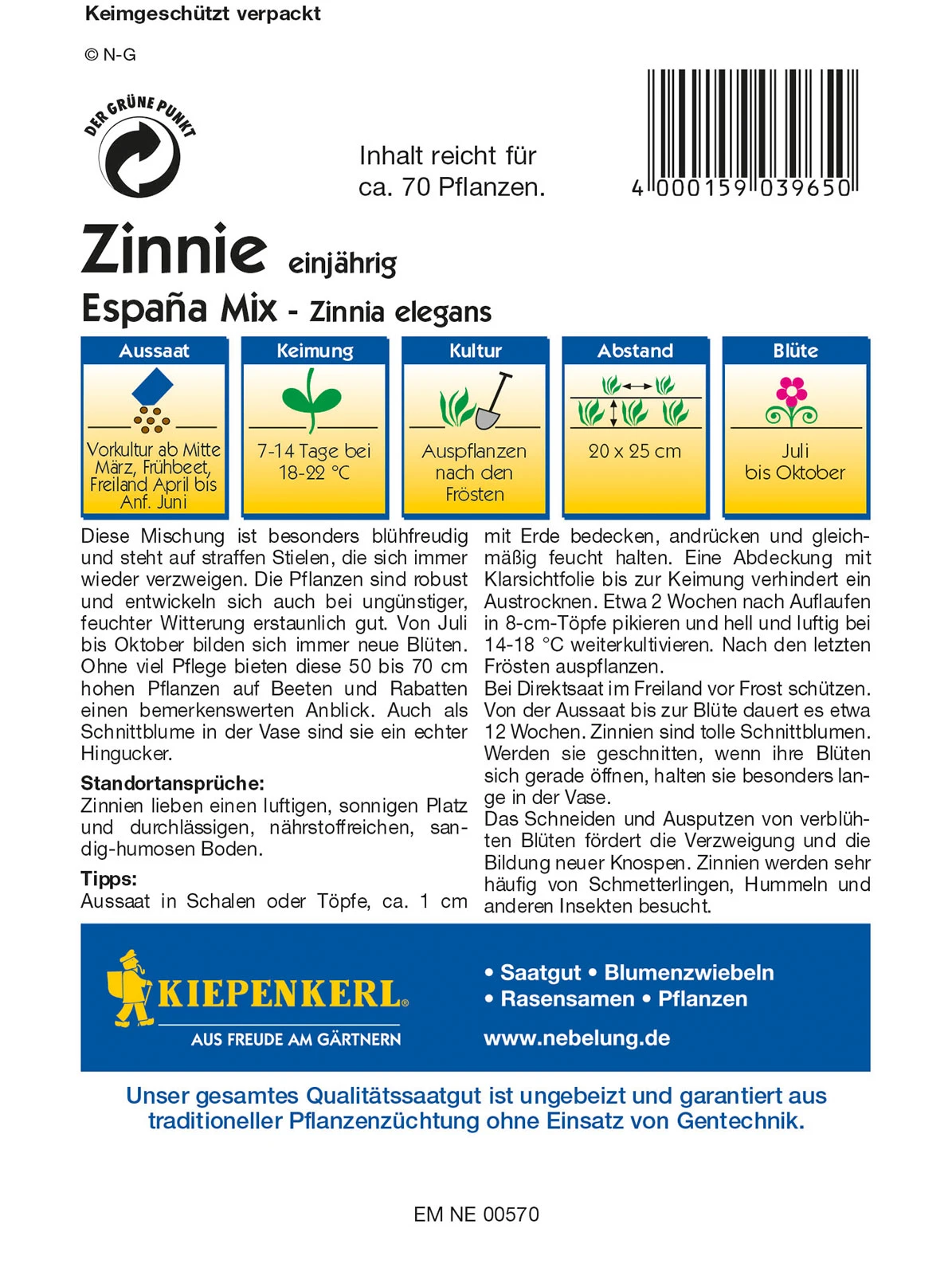 Zinnie Espana Mix | Zinniensamen Von Kiepenkerl – Bild 2