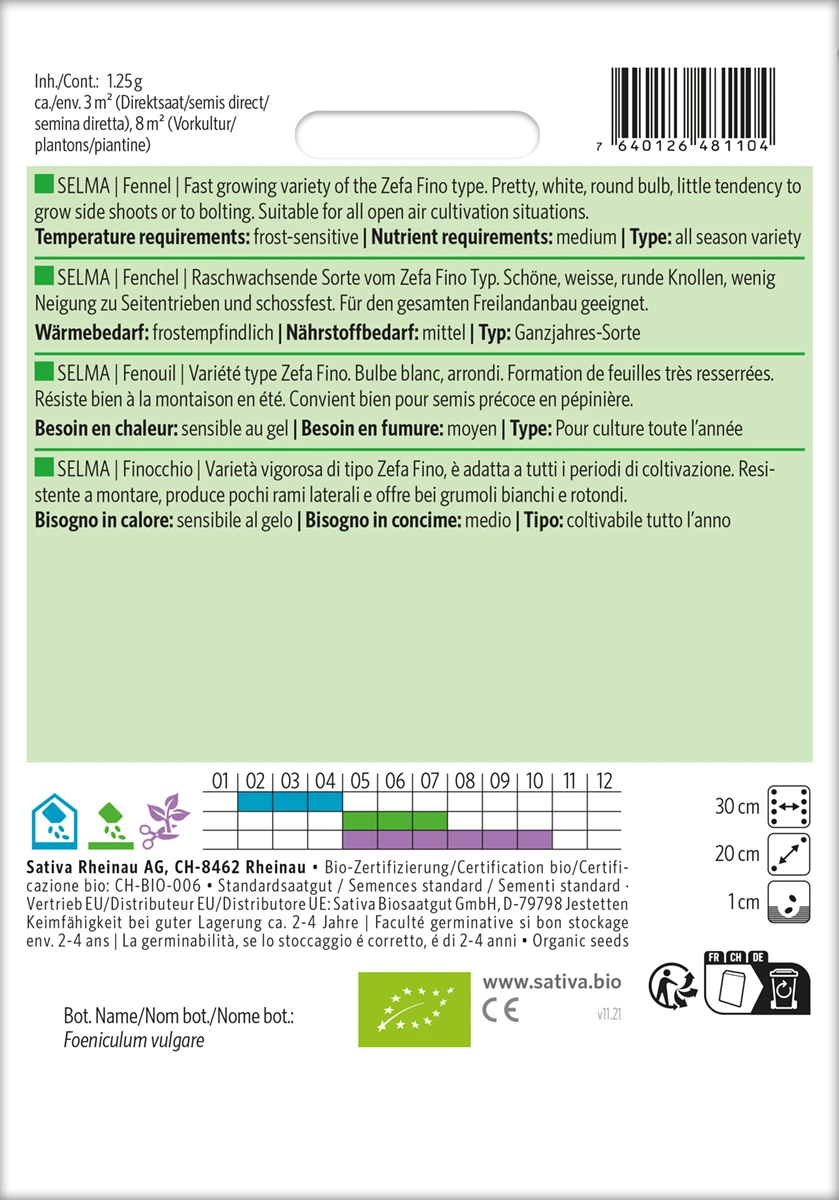 Knollenfenchel Selma | BIO Fenchelsamen Von Sativa Rheinau