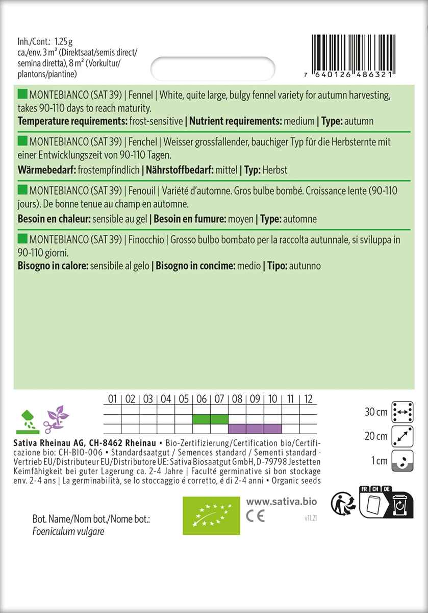 Knollenfenchel Montebianco | BIO Fenchelsamen Von Sativa Rheinau