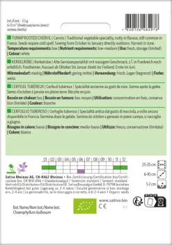 Kerbelrübe Kerbelrübe | BIO Rübensamen Von Sativa Rheinau