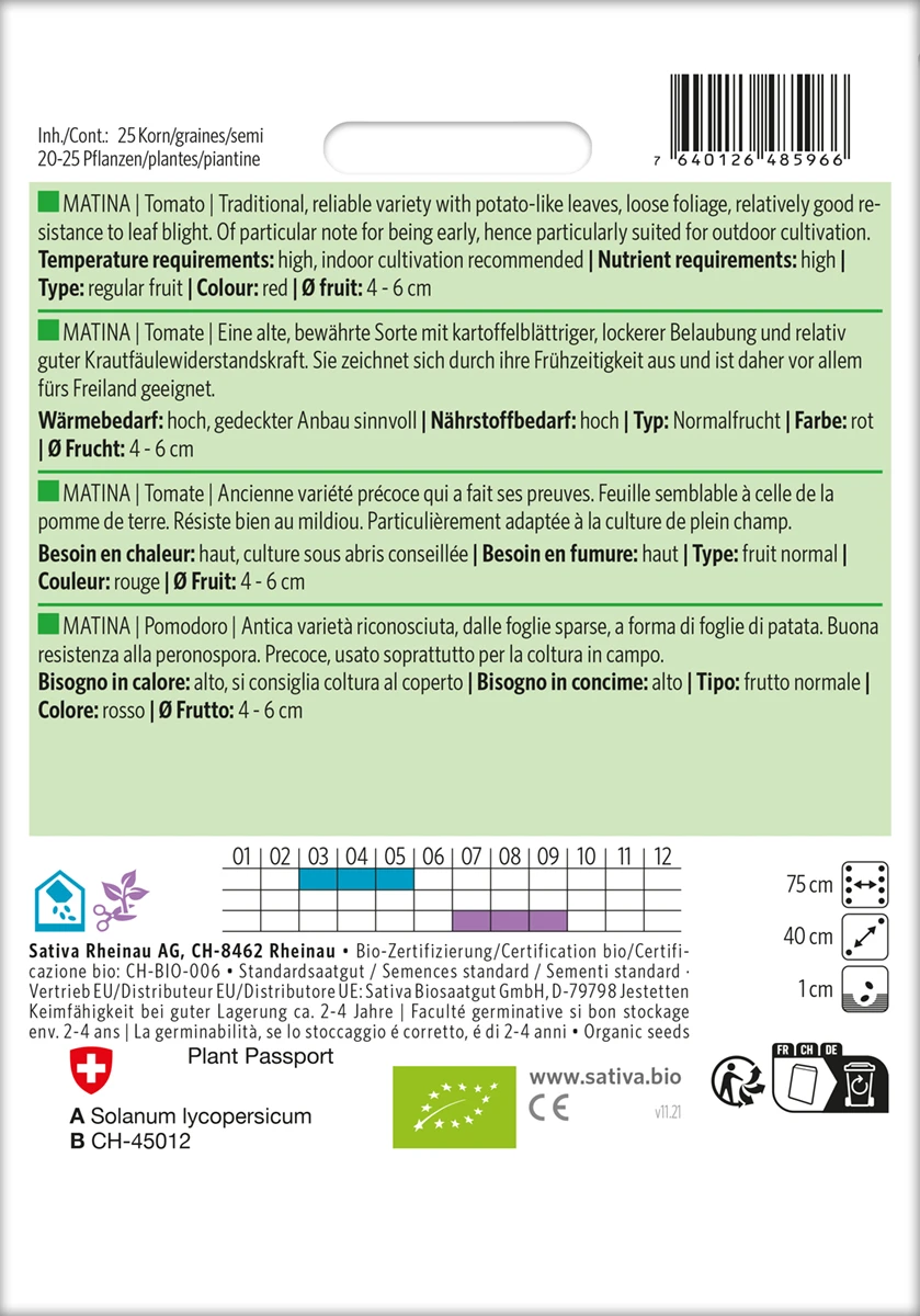 Tomate Matina | BIO Alte Tomatensorten Von Sativa Rheinau
