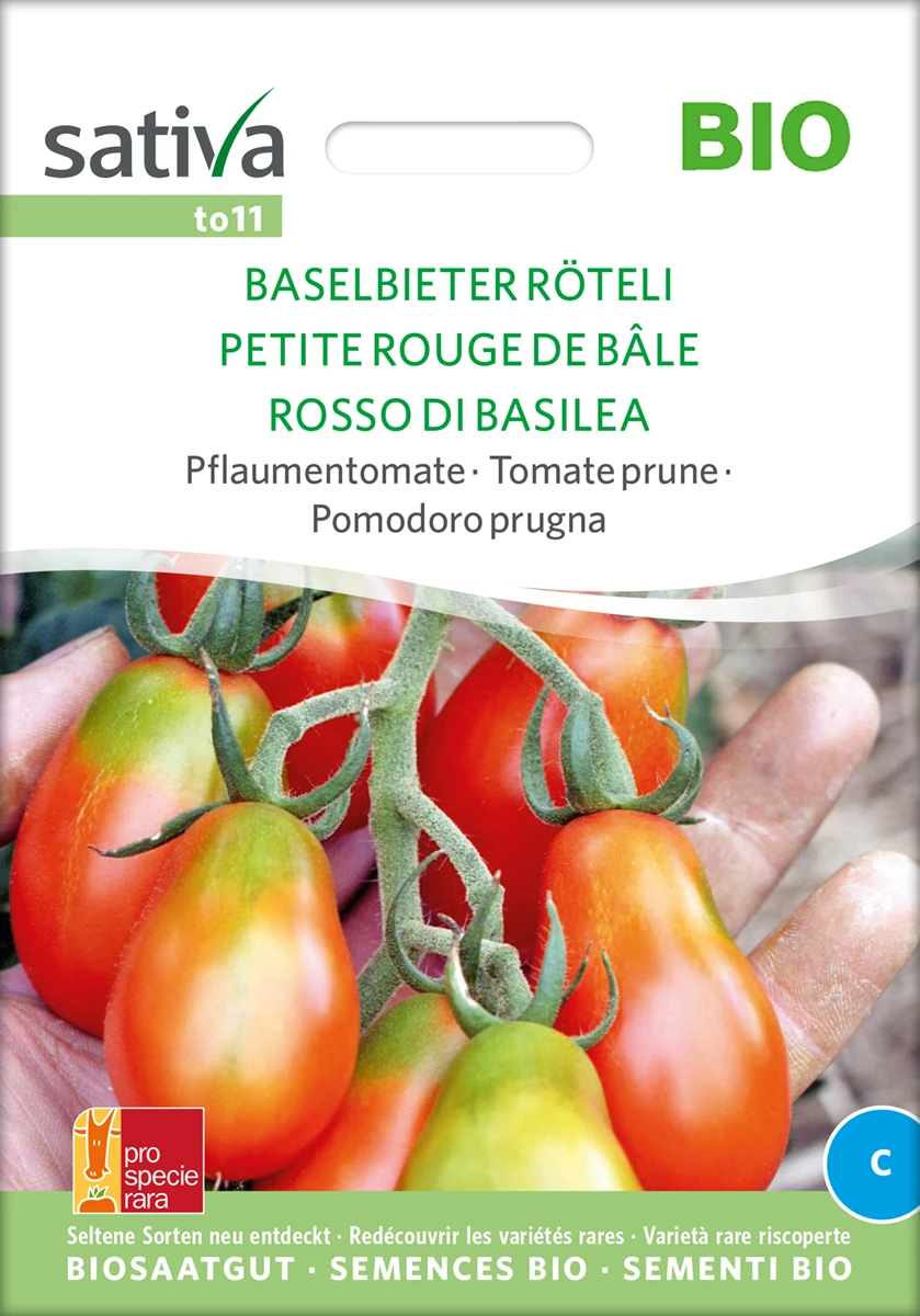 Pflaumentomate Baselbieter Röteli | BIO Eiertomatensamen Von Sativa Rheinau – Bild 2