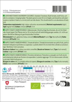 Balkontomate Ampeltomate Himbeerfarbige | BIO Buschtomatensamen Von Sativa Rheinau