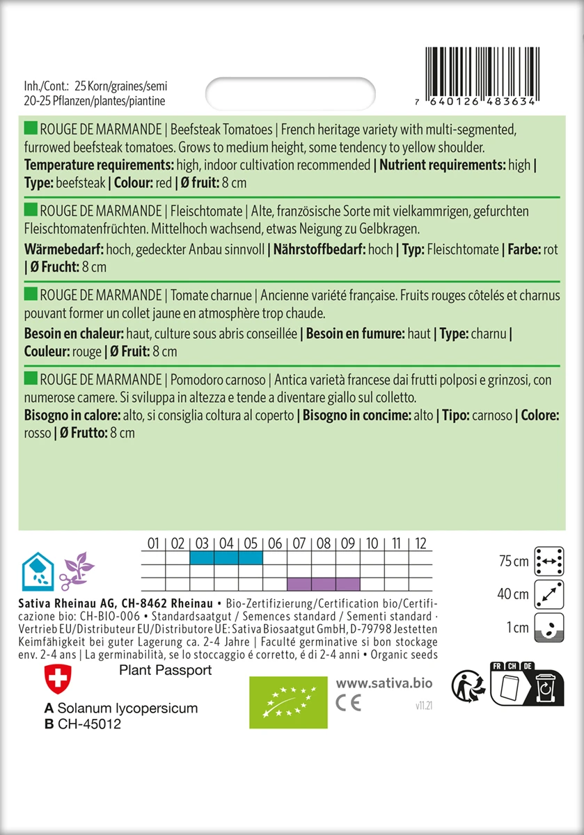 Fleischtomate Rouge De Marmande | BIO Fleischtomatensamen Von Sativa Rheinau – Bild 2