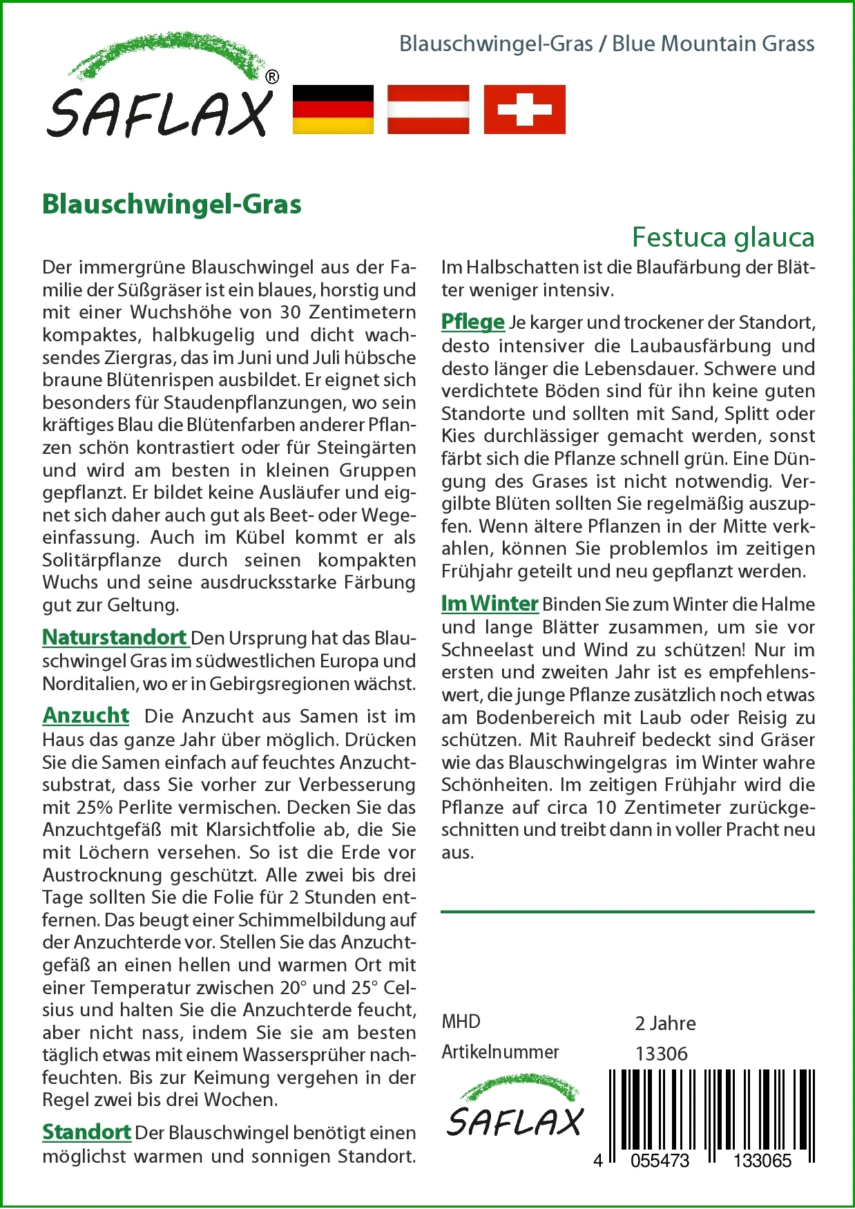 Blauschwingel Gras | Gräsersamen Von Saflax