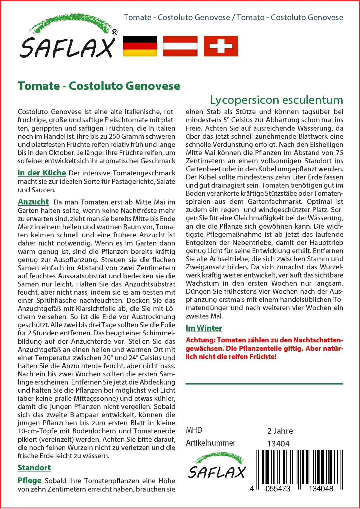Tomate Costoluto Genovese | Tomatensamen Von Saflax – Bild 2