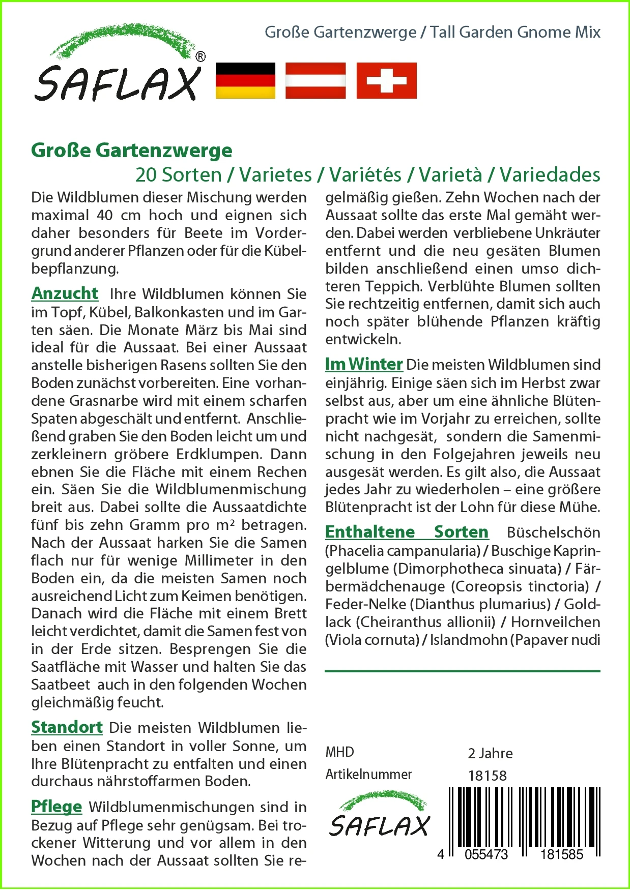 Blumenwiese Große Gartenzwerge | Wildblumenwiese Von Saflax – Bild 2
