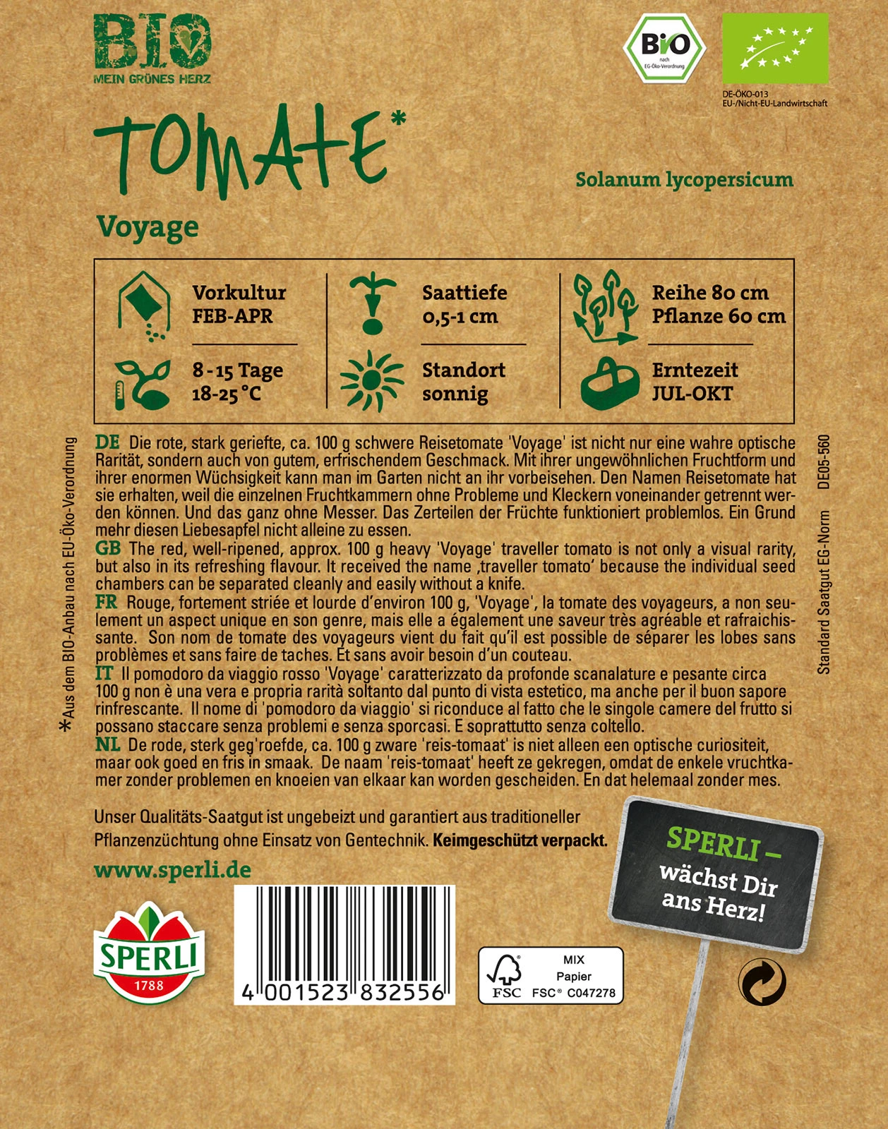 Reisetomate Voyage | Bio-Tomatensamen Von Sperli