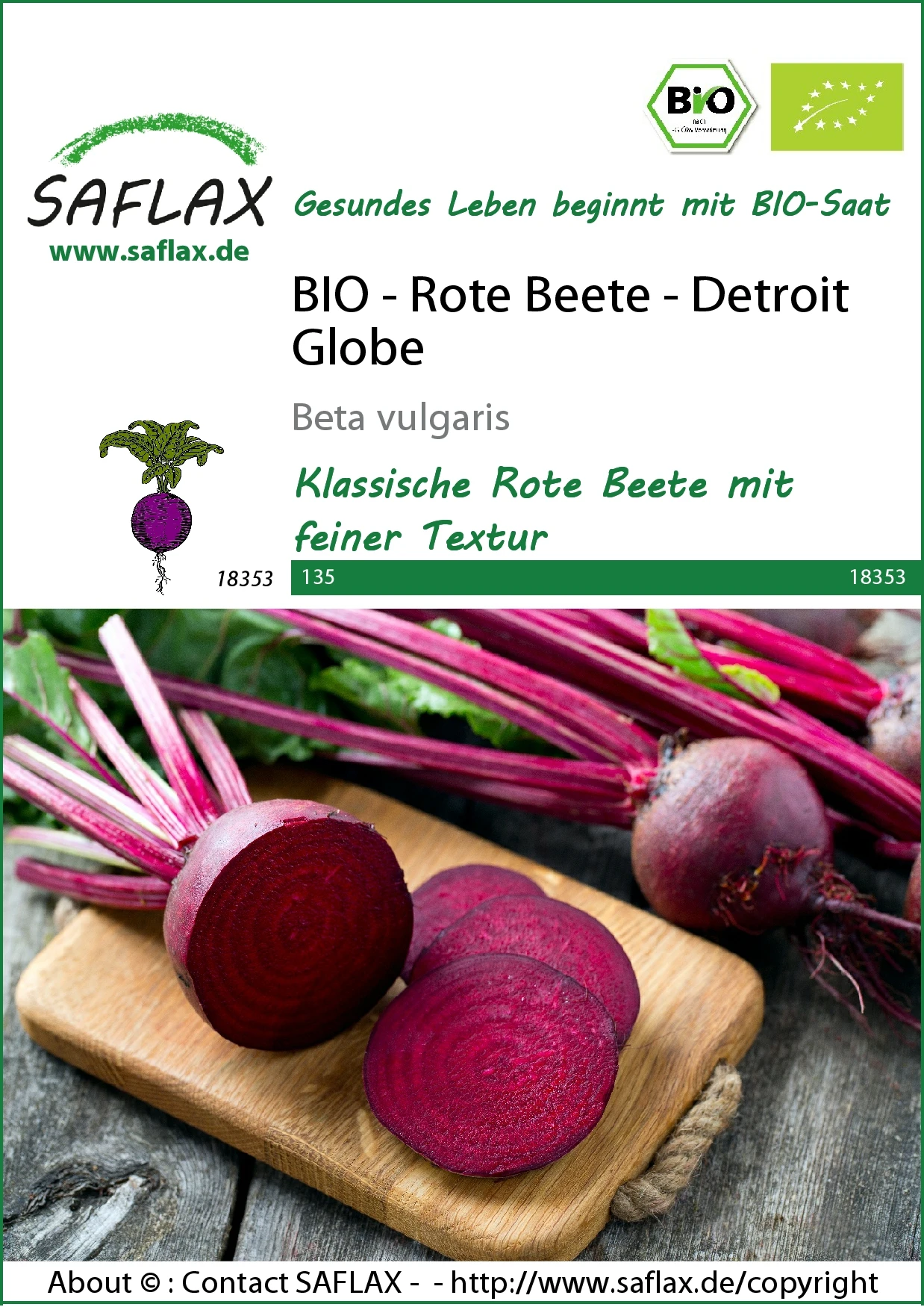 Rote Beete Detroit Globe | BIO Rote Beetesamen Von Saflax