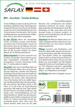 Zucchini Tondo Di Nizza | BIO Zucchinisamen Von Saflax