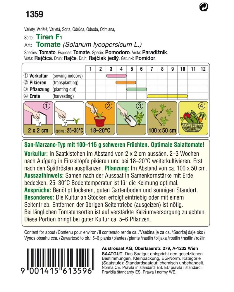 Salat-Tomate Tiren F1 | Salattomatensamen Von Austrosaat