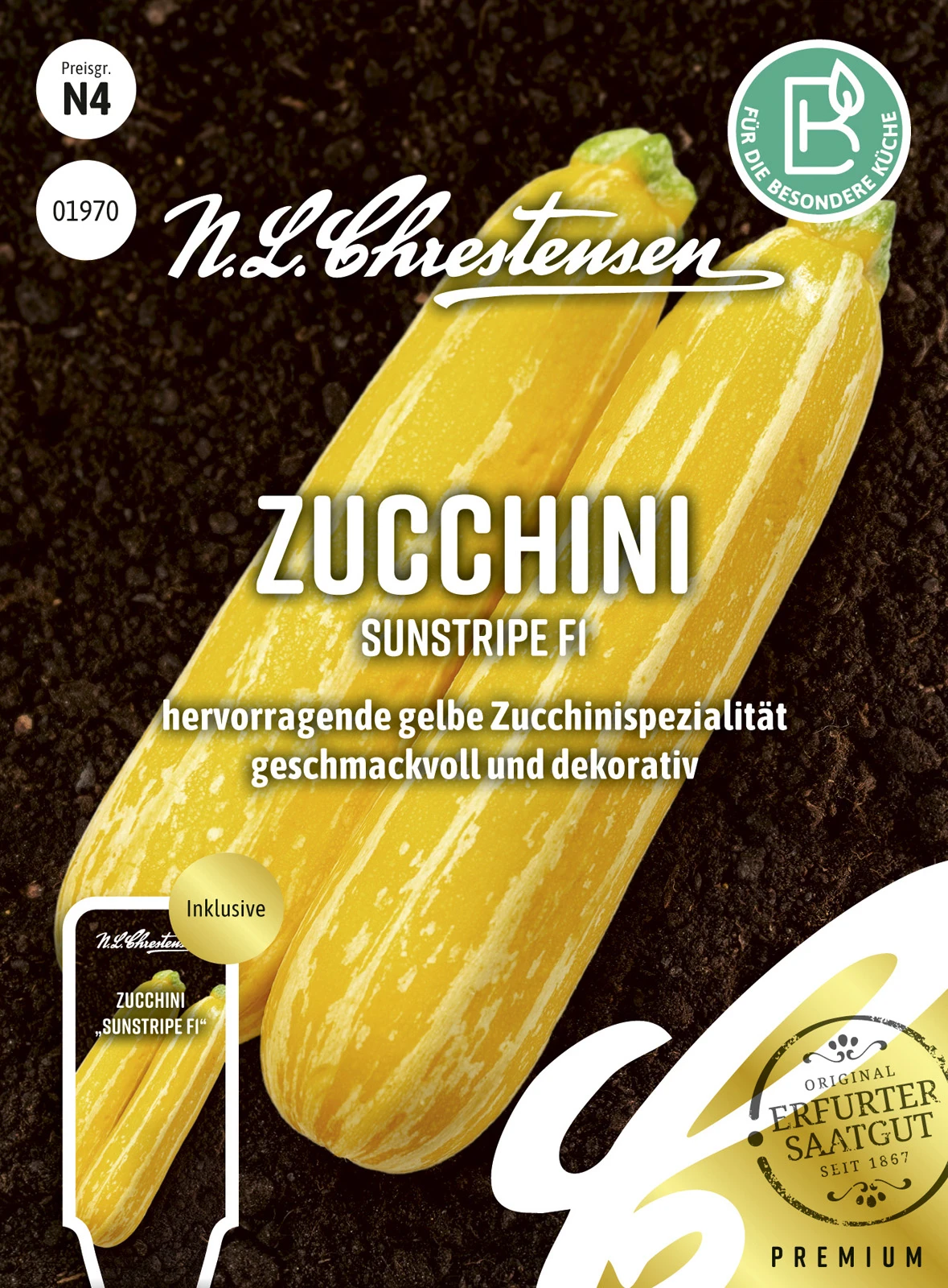 Zucchini Sunstripe F1 | Zucchinisamen Von N.L. Chrestensen