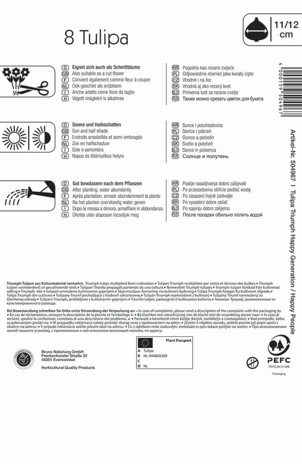 Triumphtulpe Happy Mischung (8 Stück) | Tulpenzwiebeln Von Kiepenkerl – Bild 2