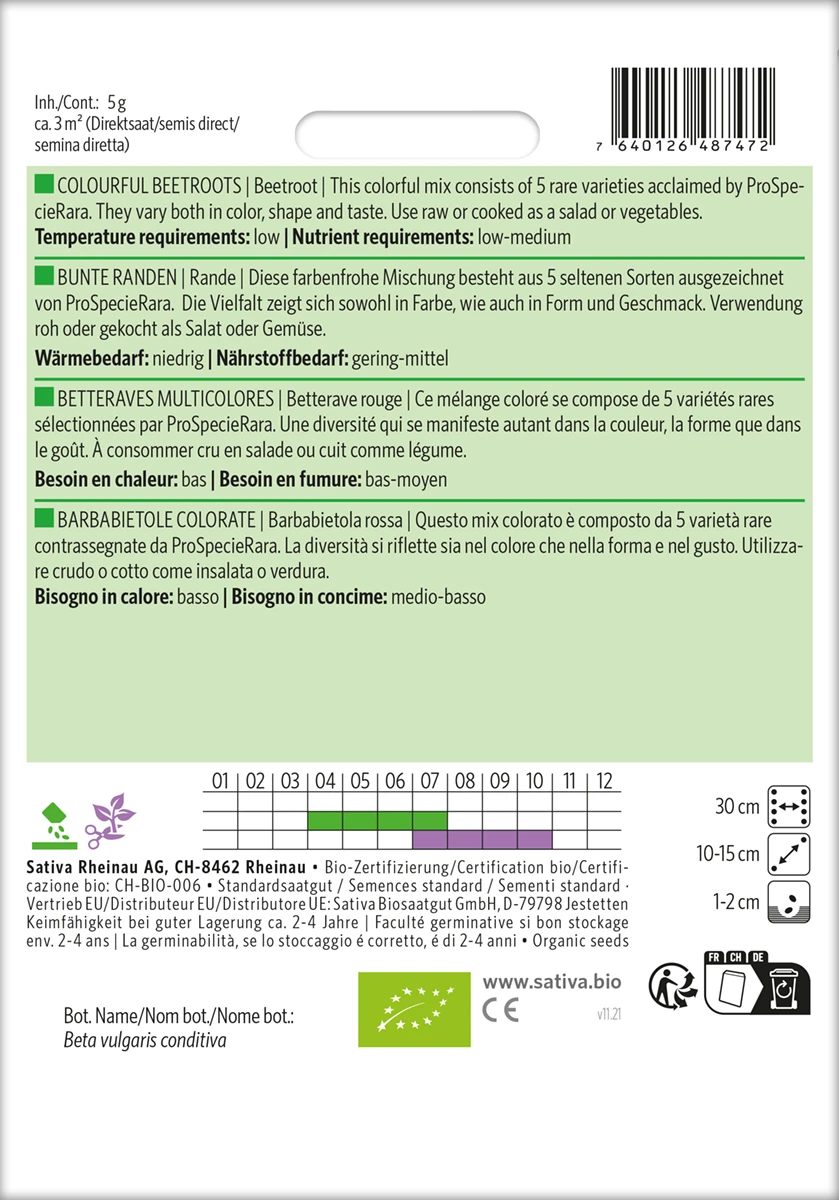 Bunte Randen (Rote Rübe) | BIO Rübensamen Von Sativa Rheinau – Bild 2
