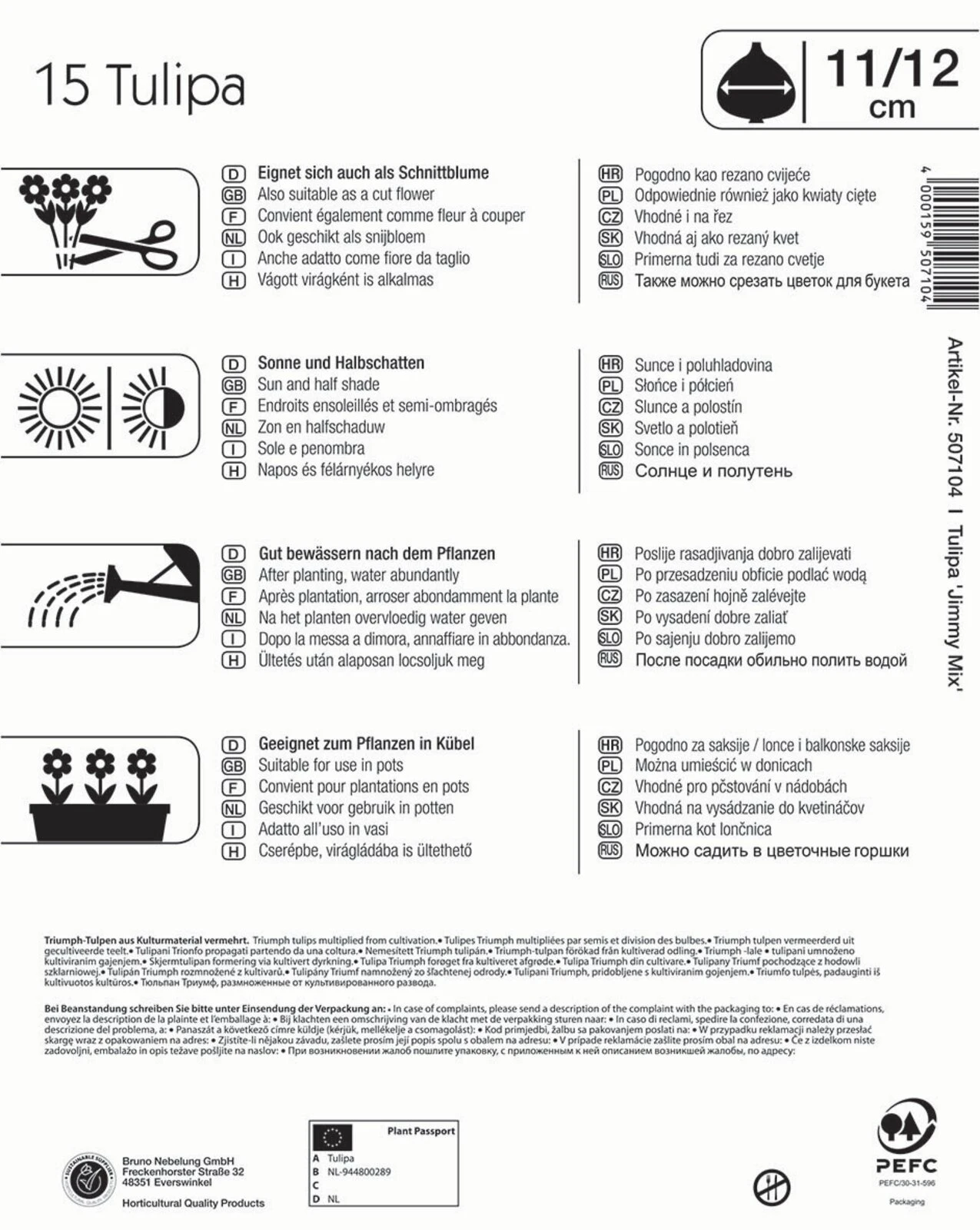 Mega-Pack Triumph-Tulpen Jimmy Mix (15 Stück) | Tulpenzwiebeln Von Kiepenkerl