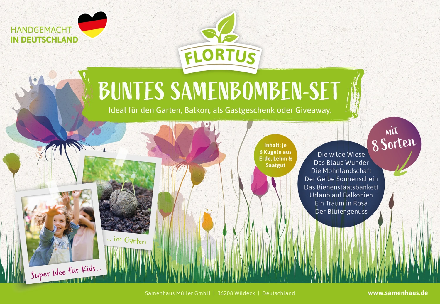 Samenbomben Set (8 Päckchen) | Blumensamenmischung Von FLORTUS – Bild 2